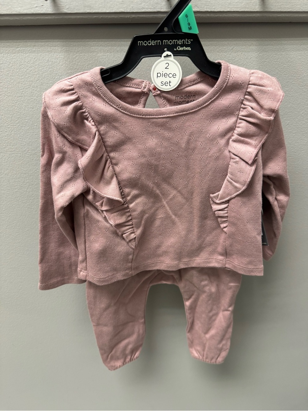 Gerber Pink Ruffle Long Sleeve Top and‎ Pants Matching Set